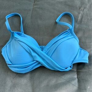 La Blanca Bright Blue Twist-Front Bikini Top